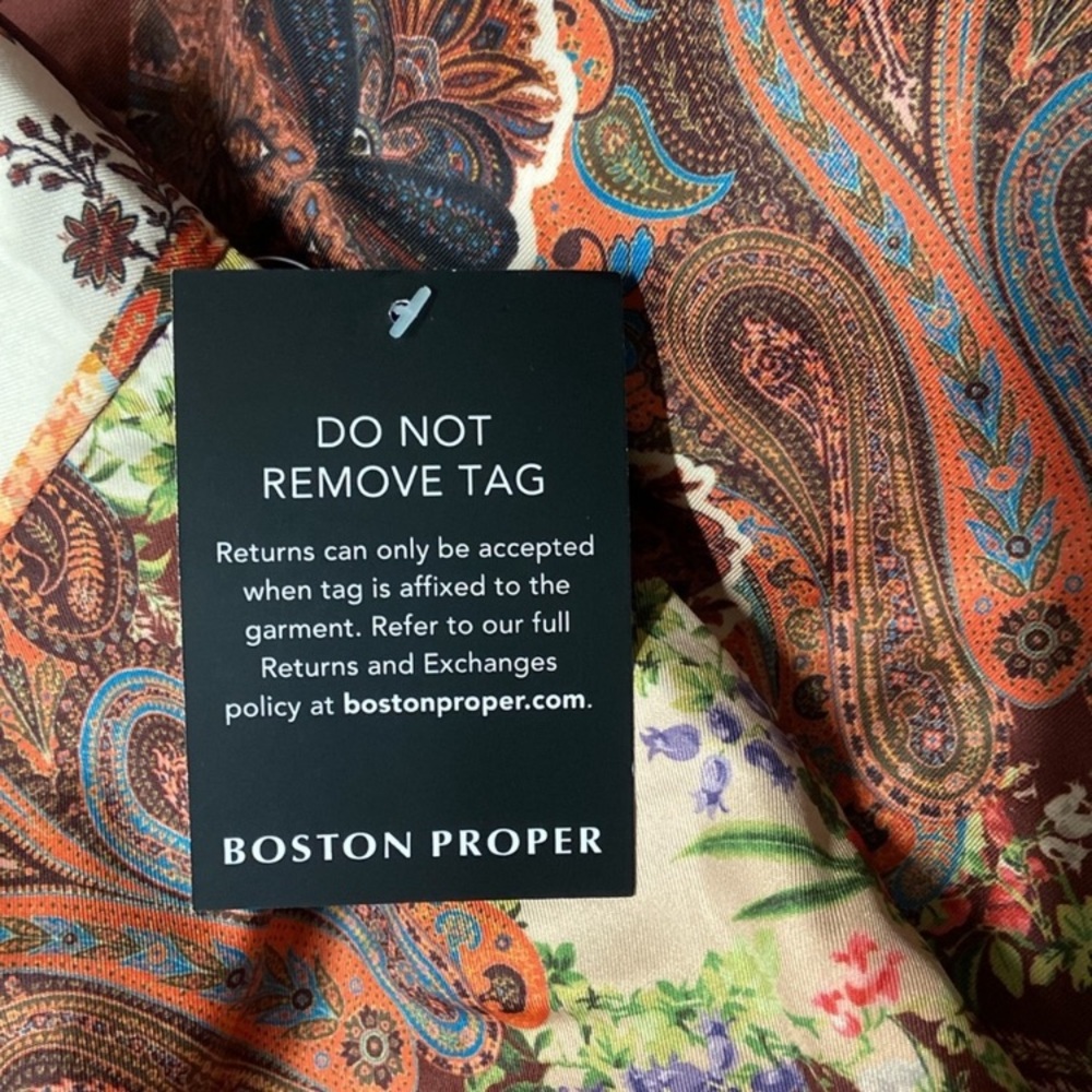 Sale! Floral Patchwork Print High Waist Palazzo Pants size S. NWT. Boston Proper - Picture 5 of 12